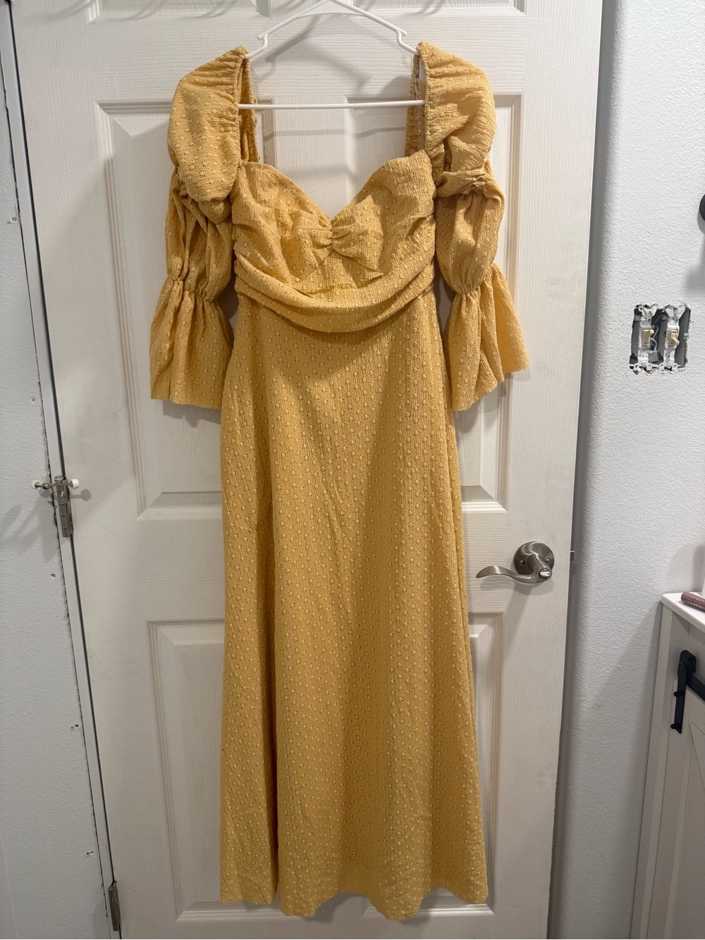 Worth Collective Corrine Tiered Sleeve Maxi Dress in Autumn Mustard